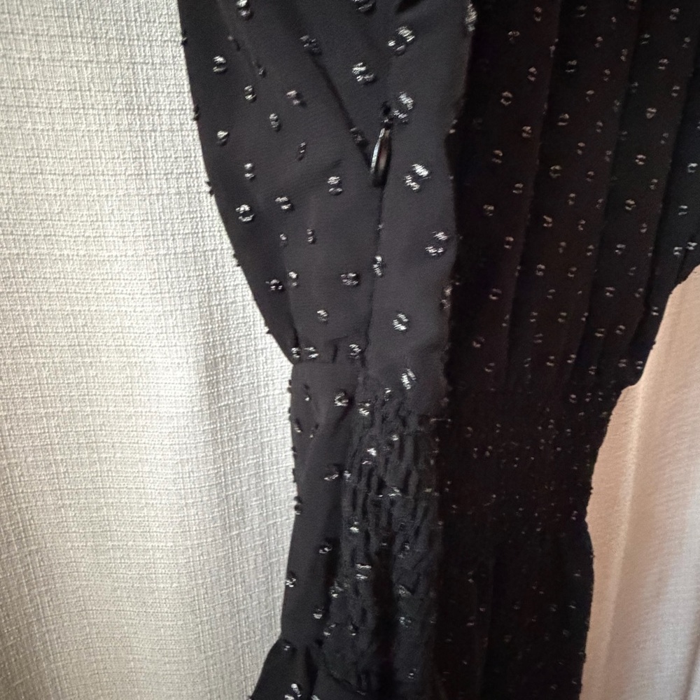 Francesca's Collections‎ Black Mini Dress with Embroidered Dots - Picture 9 of 9